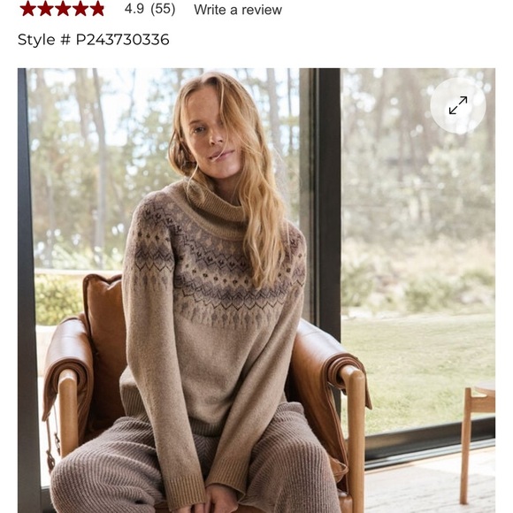 Talbots Haven Well Within Organic Cotton Blend Fairisle Sweater Retail $148 XS - Picture 5 of 16